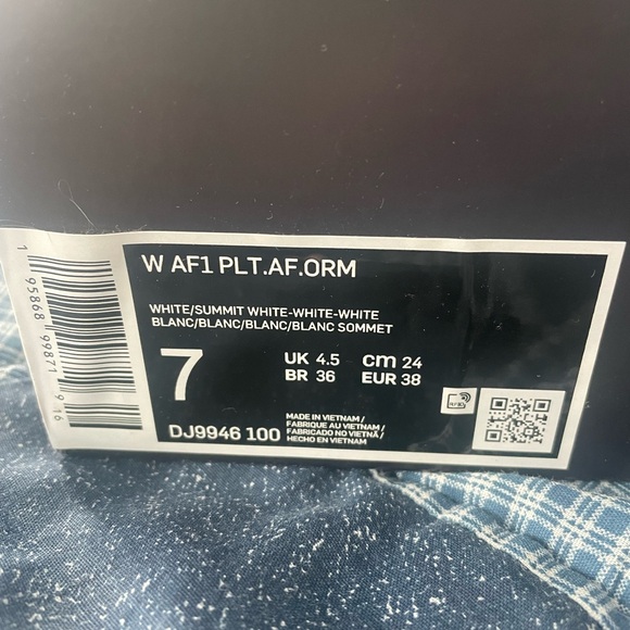 Nike AF1 Platform White Sneakers - Picture 6 of 8